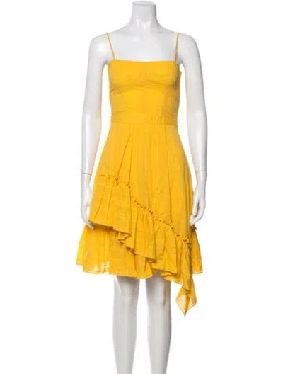 Pre-owned Derek Lam Square Neckline Mini Dress In Yellow