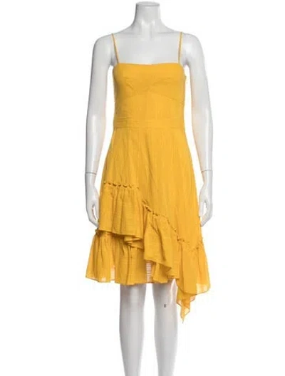Pre-owned Derek Lam Square Neckline Mini Dress In Yellow