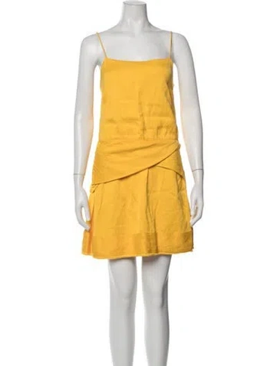 Pre-owned Derek Lam Square Neckline Mini Dress In Yellow