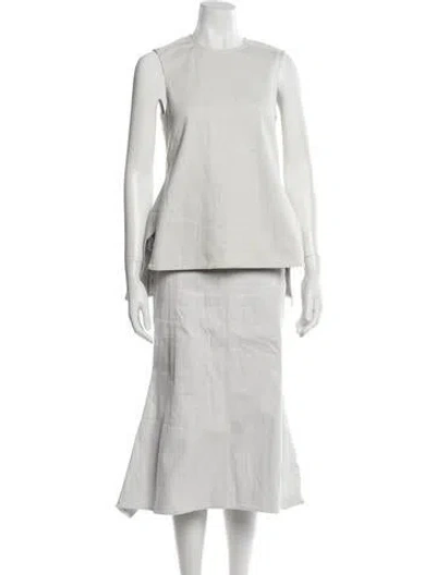 Pre-owned Derek Lam Square Neckline Short Sleeve T-shirt In Neutral