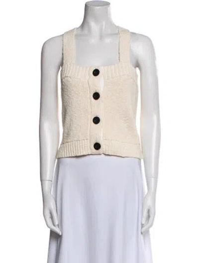 Pre-owned Derek Lam Square Neckline Sleeveless Crop Top In Neutral