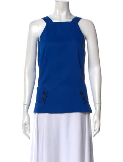 Pre-owned Derek Lam Square Neckline Sleeveless Top In Blue