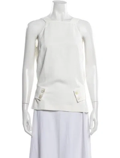 Pre-owned Derek Lam Square Neckline Sleeveless Top In White