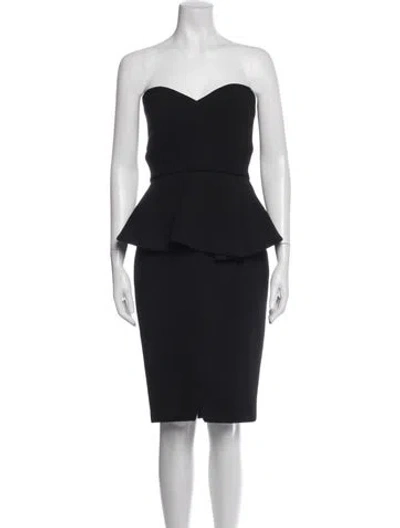 Pre-owned Derek Lam Strapless Knee-length Dress In Black