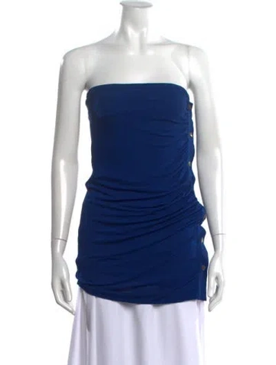 Pre-owned Derek Lam Strapless Top In Blue