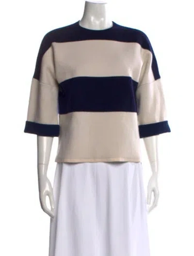 Pre-owned Derek Lam Striped Crew Neck Sweater In Blue