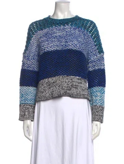 Pre-owned Derek Lam Striped Crew Neck Sweater In Blue