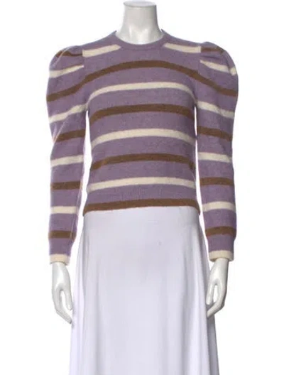 Pre-owned Derek Lam Striped Crew Neck Sweater In Purple