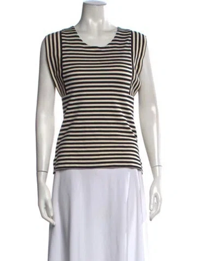 Pre-owned Derek Lam Striped Crew Neck Top In Blue/white