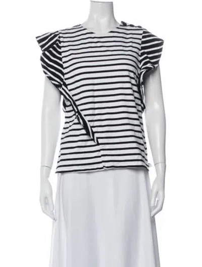 Pre-owned Derek Lam Striped Crew Neck Top In Multi