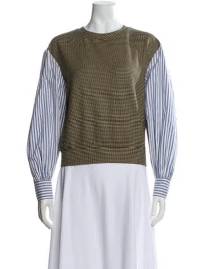 Pre-owned Derek Lam Striped Crew Neck Top In Neutral