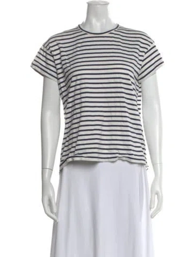 Pre-owned Derek Lam Striped Crew Neck T-shirt In Neutral