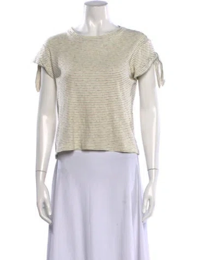 Pre-owned Derek Lam Striped Crew Neck T-shirt In Neutrals
