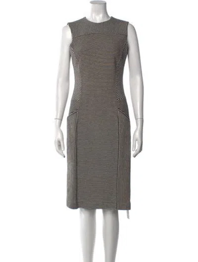 Pre-owned Derek Lam Striped Knee-length Dress In Black