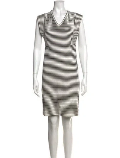 Pre-owned Derek Lam Striped Knee-length Dress In Black/white