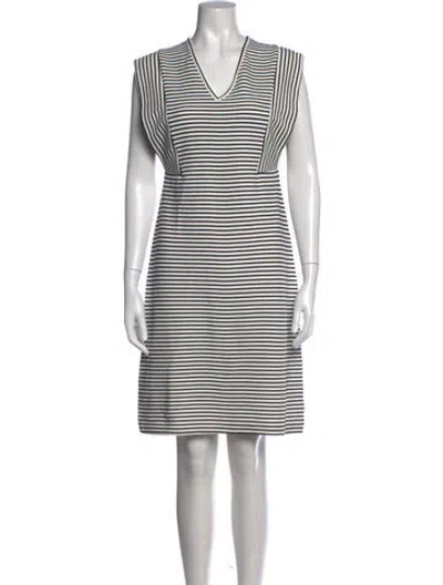 Pre-owned Derek Lam Striped Knee-length Dress In Black/white