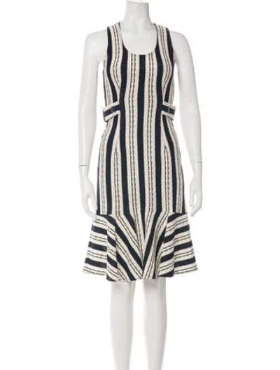 Pre-owned Derek Lam Striped Knee-length Dress In Neutrals