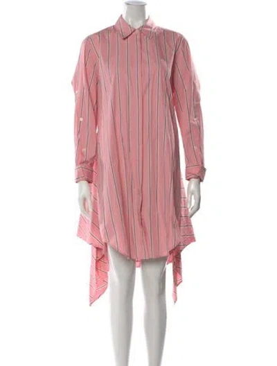 Pre-owned Derek Lam Striped Knee-length Dress In Pink