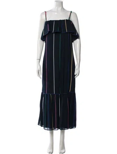 Pre-owned Derek Lam Striped Long Dress In Blue