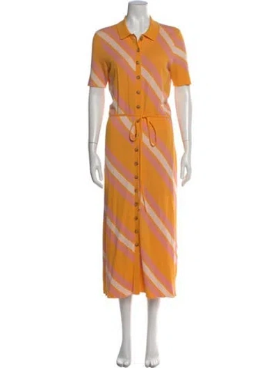 Pre-owned Derek Lam Striped Long Dress In Orange
