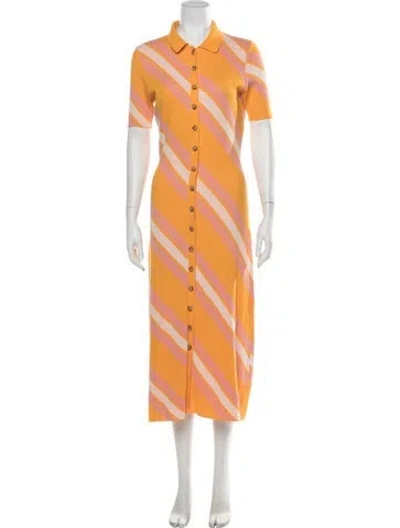 Pre-owned Derek Lam Striped Long Dress In Orange
