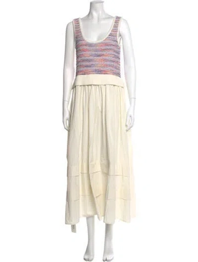 Pre-owned Derek Lam Striped Long Dress W/ Tags In Neutral