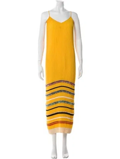 Pre-owned Derek Lam Striped Long Dress In Yellow
