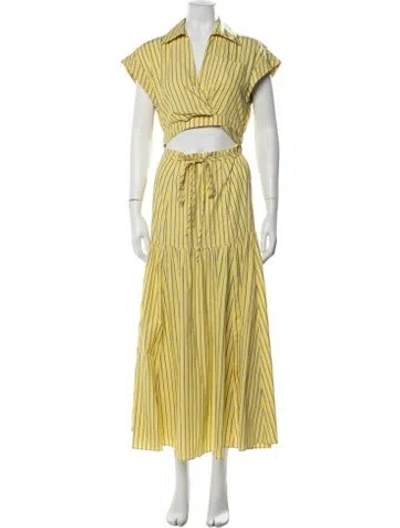 Pre-owned Derek Lam Striped Long Dress In Yellow