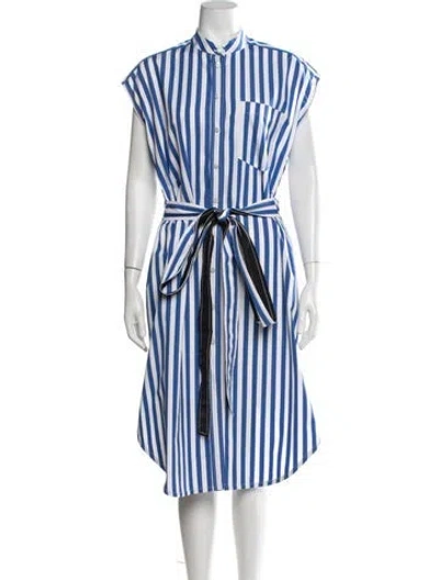 Pre-owned Derek Lam Striped Midi Length Dress In Black