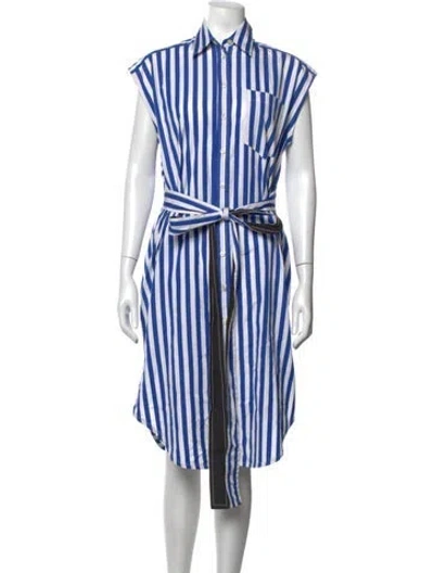 Pre-owned Derek Lam Striped Midi Length Dress In Blue