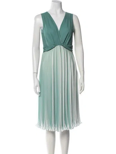 Pre-owned Derek Lam Striped Midi Length Dress In Green