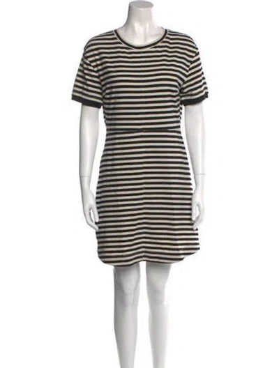 Pre-owned Derek Lam Striped Mini Dress In Black