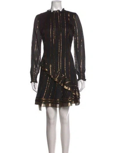 Pre-owned Derek Lam Striped Mini Dress In Black