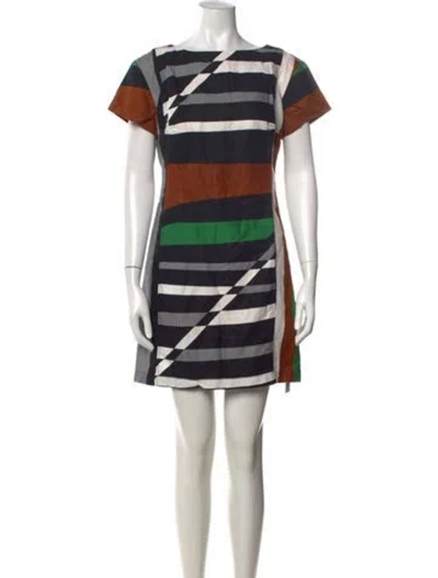 Pre-owned Derek Lam Striped Mini Dress In Black