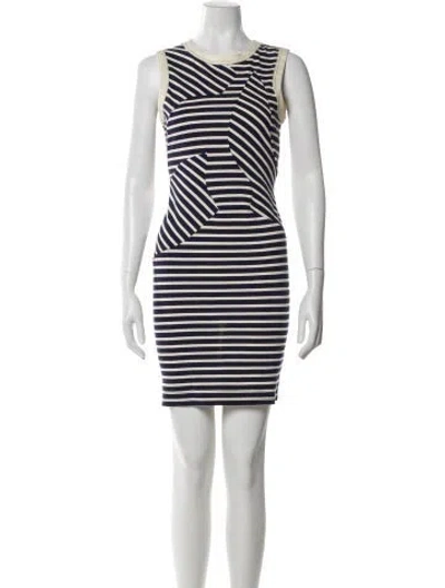 Pre-owned Derek Lam Striped Mini Dress In Blue
