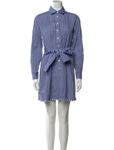 Pre-owned Derek Lam Striped Mini Dress In Blue
