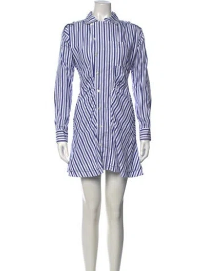 Pre-owned Derek Lam Striped Mini Dress In Blue
