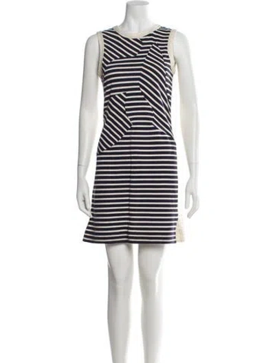 Pre-owned Derek Lam Striped Mini Dress In Blue/neutrals