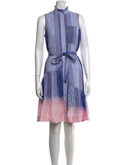 Pre-owned Derek Lam Striped Mini Dress In Blue/pink