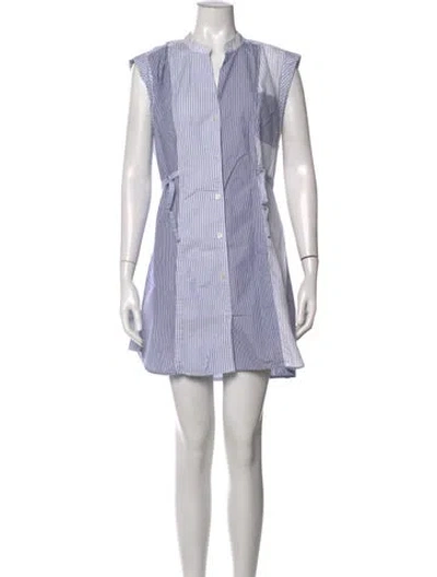 Pre-owned Derek Lam Striped Mini Dress In Blue/white