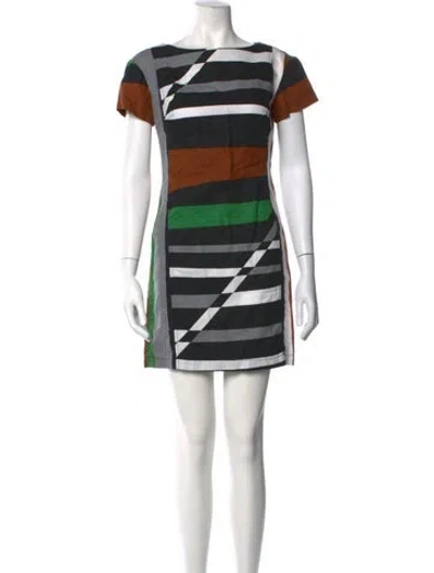 Pre-owned Derek Lam Striped Mini Dress In Brown
