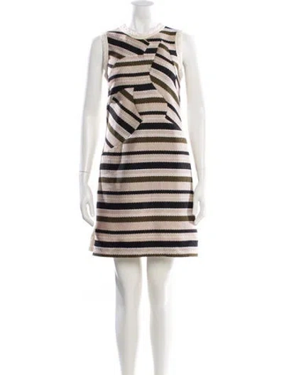Pre-owned Derek Lam Striped Mini Dress In Neutral