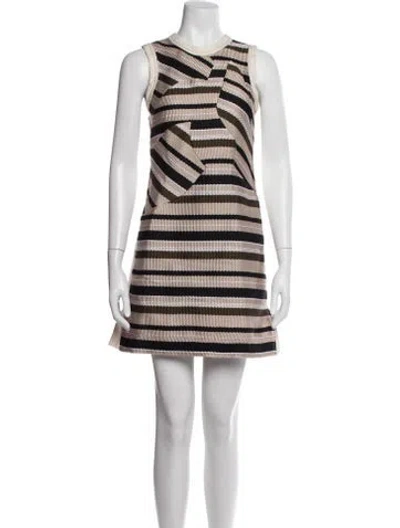 Pre-owned Derek Lam Striped Mini Dress In Neutrals