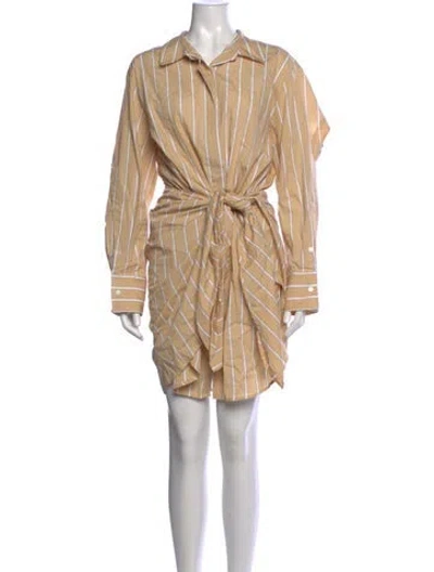 Pre-owned Derek Lam Striped Mini Dress In Neutrals