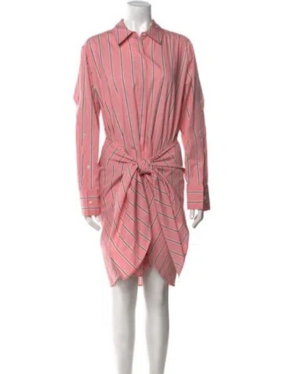Pre-owned Derek Lam Striped Mini Dress In Pink