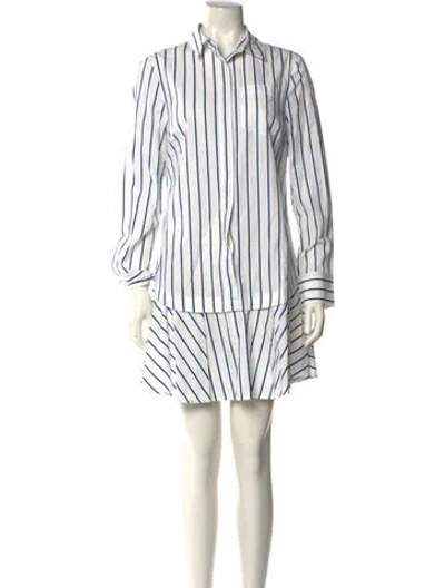 Pre-owned Derek Lam Striped Mini Dress W/ Tags In White