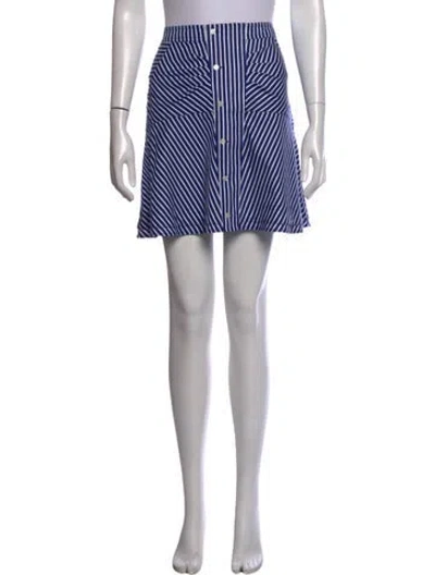 Pre-owned Derek Lam Striped Mini Skirt In Blue/white