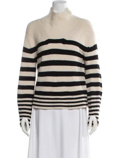 Pre-owned Derek Lam Striped Mock Neck Sweater In Neutral