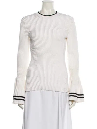 Pre-owned Derek Lam Striped Mock Neck Sweater W/ Tags In Neutral