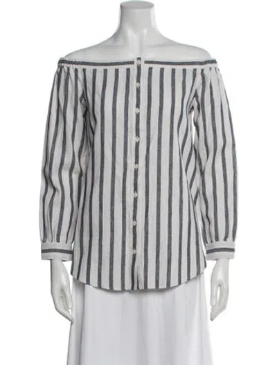 Pre-owned Derek Lam Striped Off-the-shoulder Blouse In Multi